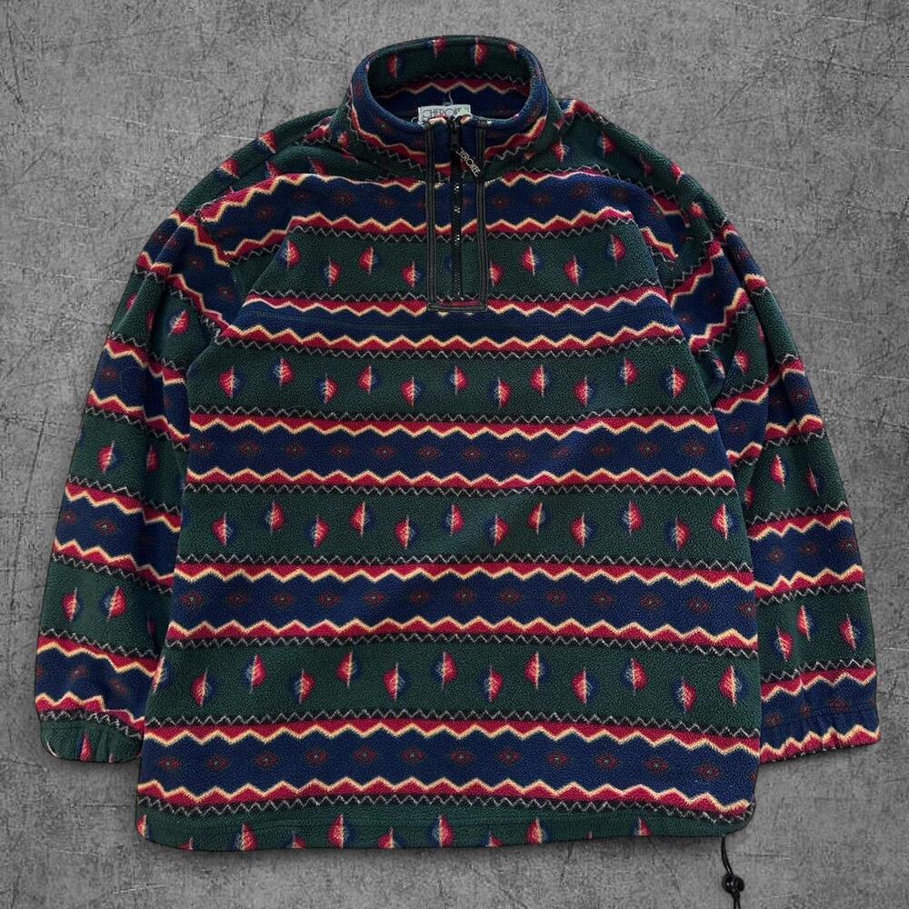 90s Cherokee Abstract Quarter Zip Fleece
